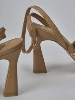 Sandali tacco 9cm pelle beige