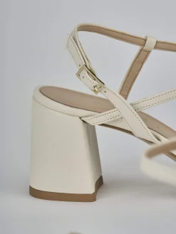 Sandali tacco 9cm pelle beige