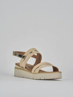 Sandali tacco 3cm pelle beige