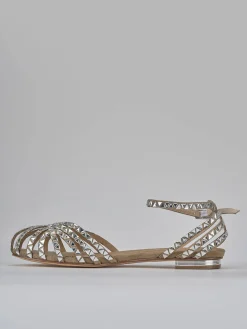 Sandali tacco 1cm pelle beige