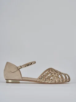 Sandali tacco 1cm pelle beige