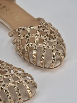 Sandali tacco 1cm pelle beige