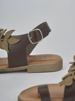 Sandali tacco 1cm pelle beige