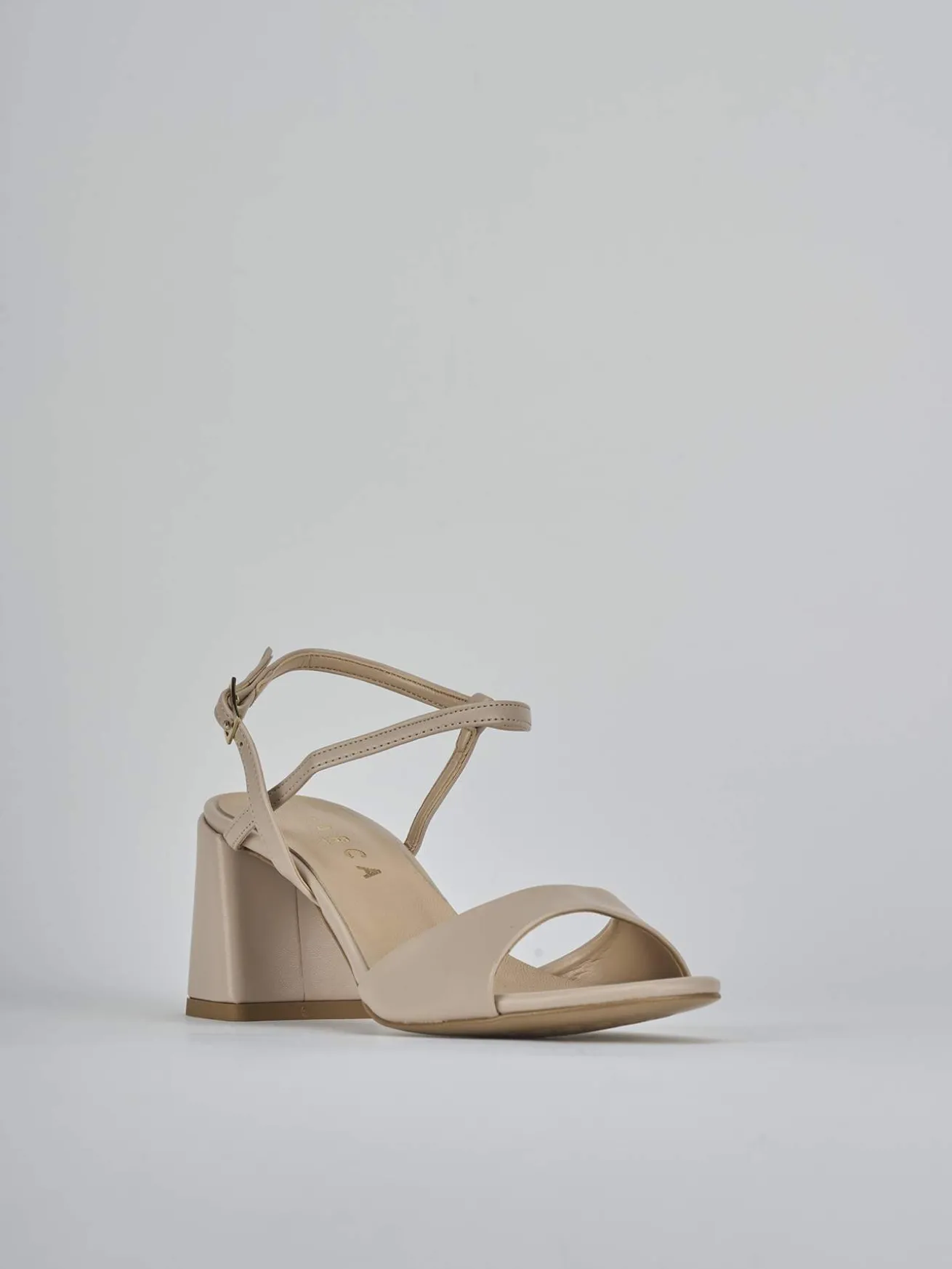 Sandali tacco 9cm pelle beige