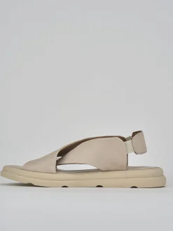 Sandali tacco 2cm pelle beige