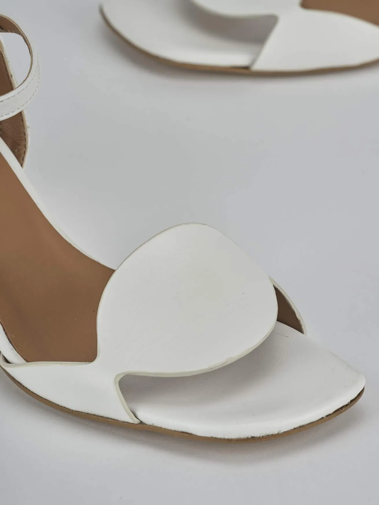 Sandali tacco 5cm pelle bianco