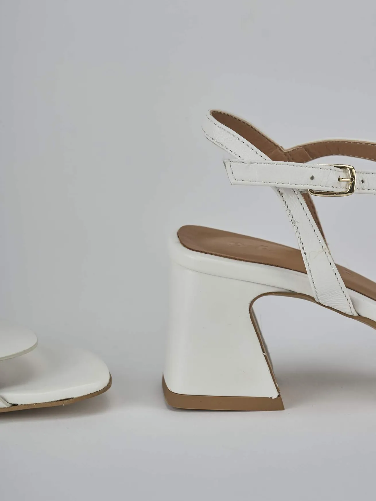 Sandali tacco 5cm pelle bianco