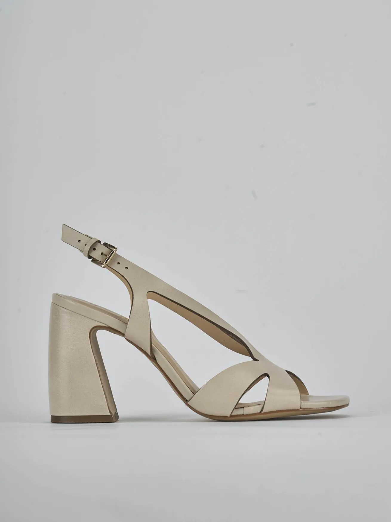 Sandali tacco 6cm pelle bianco