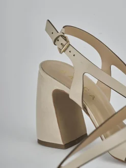 Sandali tacco 6cm pelle bianco