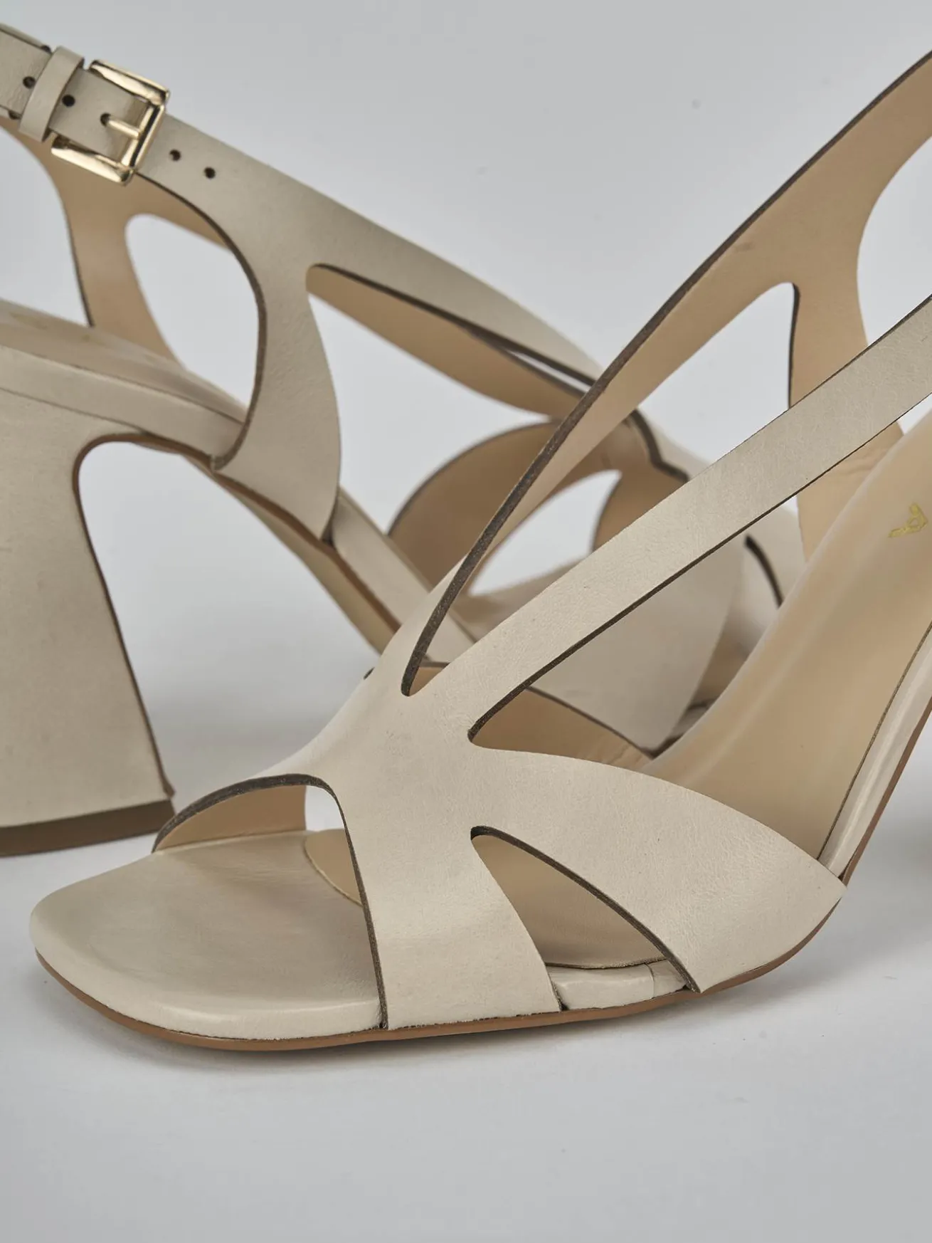 Sandali tacco 6cm pelle bianco