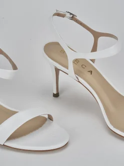 Sandali tacco 7cm pelle bianco