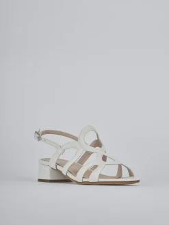 Sandali tacco 3cm pelle bianco