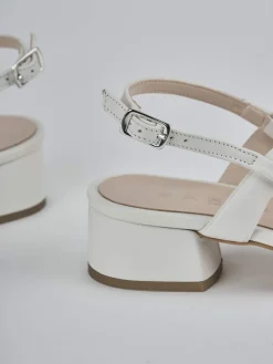 Sandali tacco 3cm pelle bianco