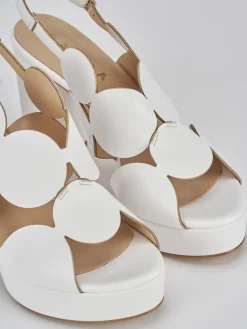 Sandali tacco 9cm pelle bianco