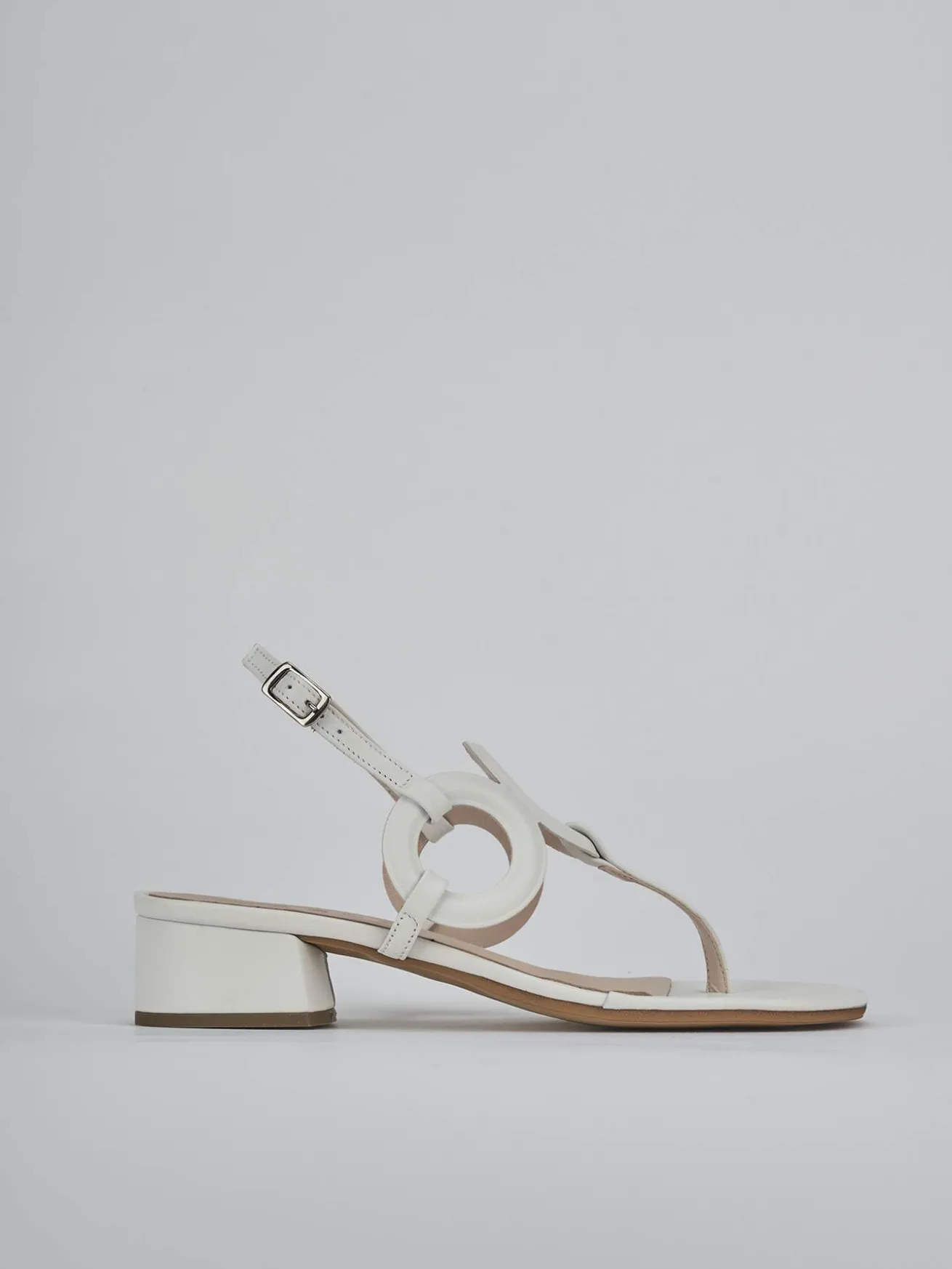 Sandali tacco 3cm pelle bianco