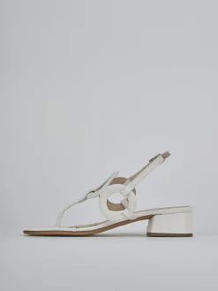 Sandali tacco 3cm pelle bianco