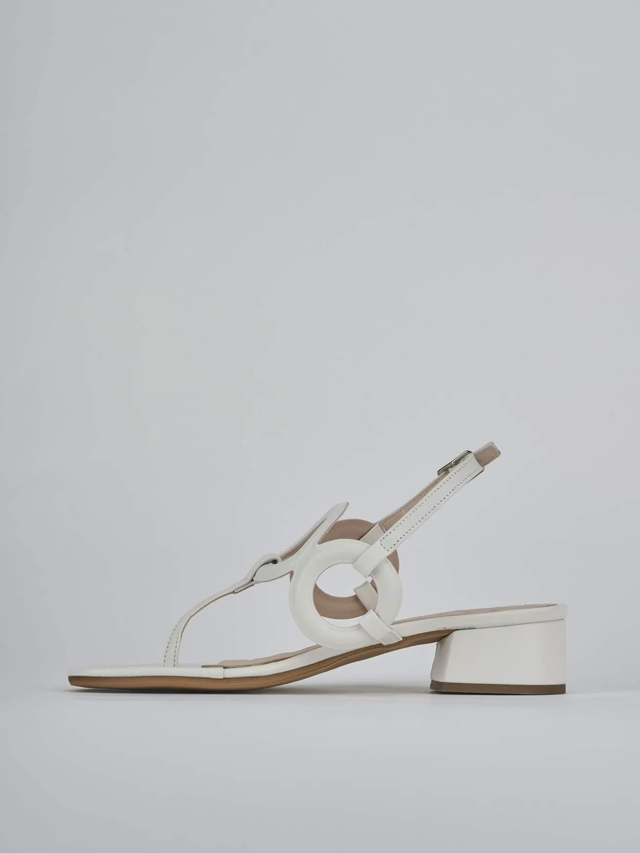 Sandali tacco 3cm pelle bianco