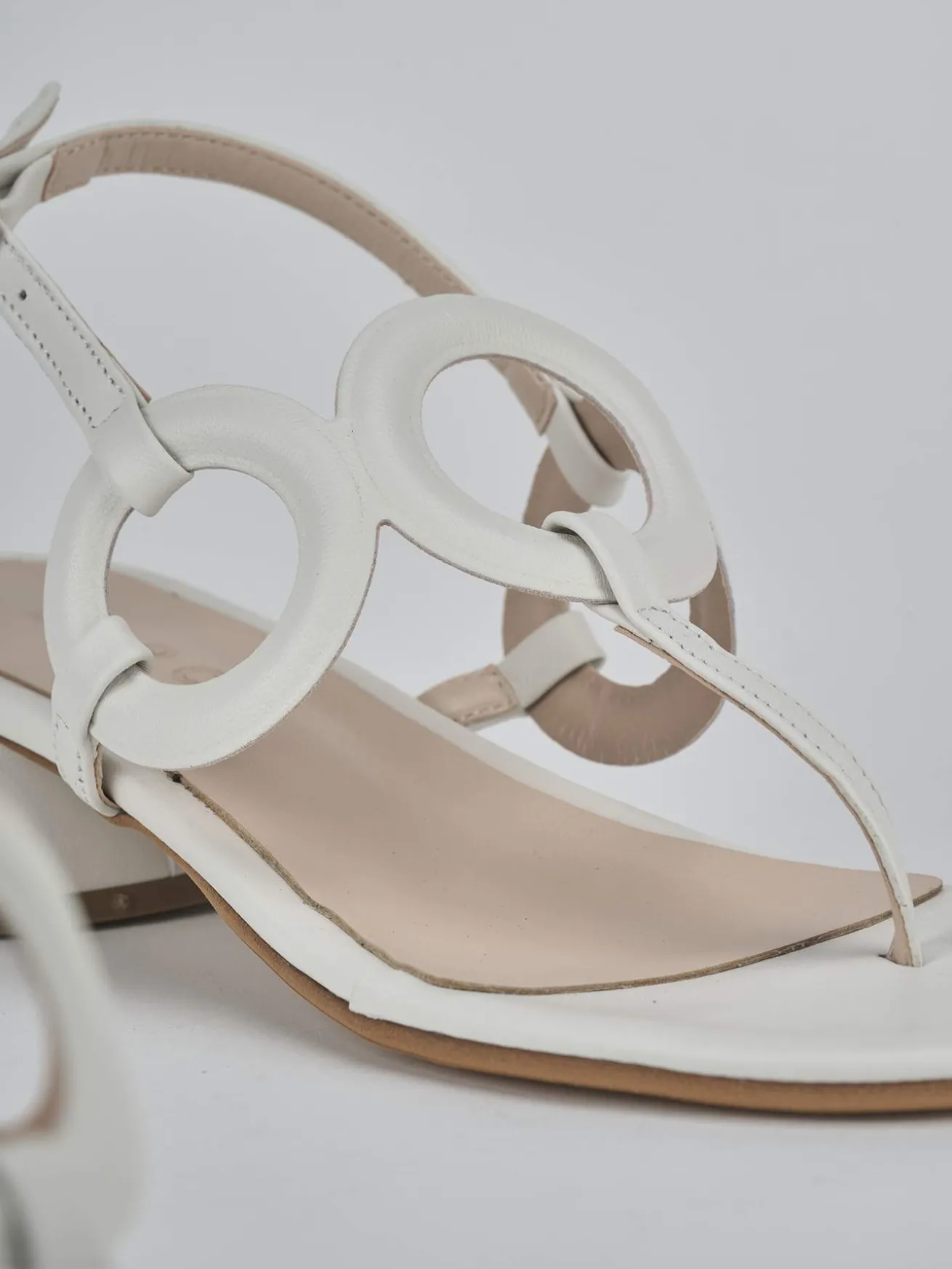 Sandali tacco 3cm pelle bianco