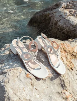 Sandali tacco 3cm pelle bianco