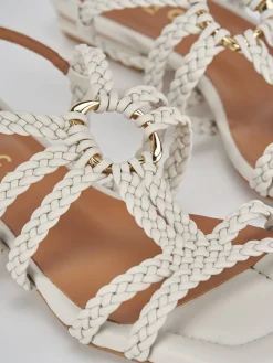 Sandali tacco 1cm pelle bianco