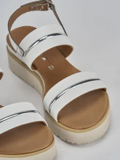 Sandali tacco 3cm pelle bianco