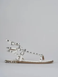 Sandali tacco 1cm pelle bianco