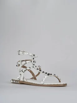 Sandali tacco 1cm pelle bianco