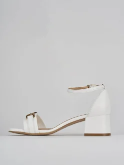 Sandali tacco 5cm pelle bianco