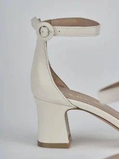 Sandali tacco 5cm pelle bianco