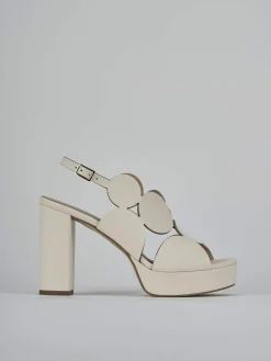 Sandali tacco 9cm pelle bianco