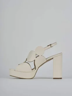 Sandali tacco 9cm pelle bianco