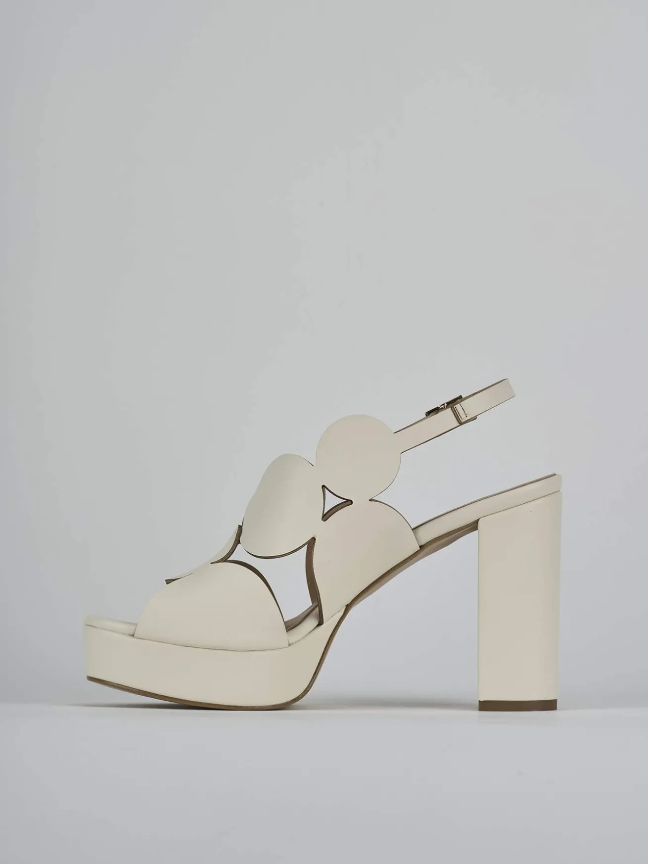 Sandali tacco 9cm pelle bianco