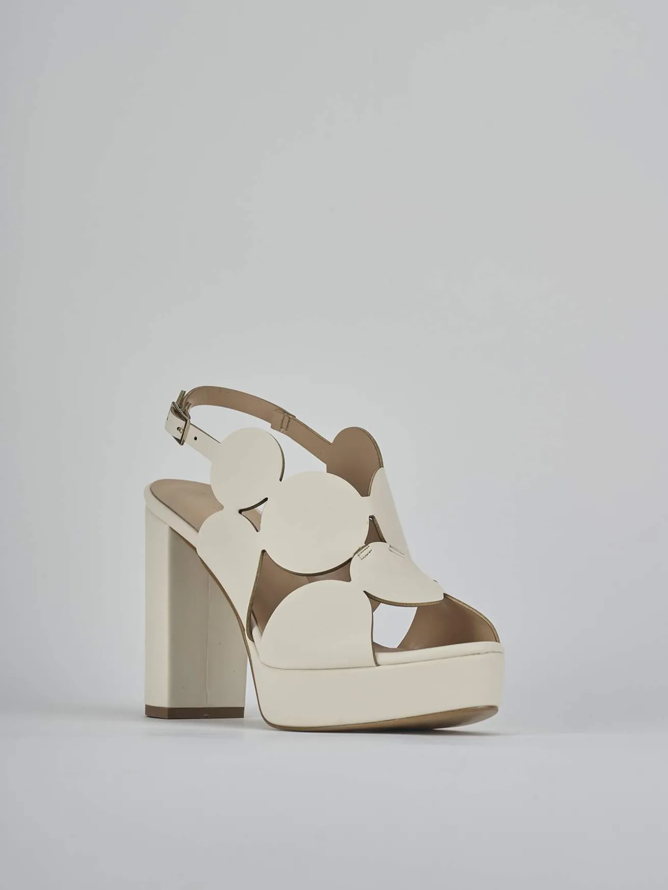 Sandali tacco 9cm pelle bianco