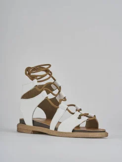 Sandali tacco 1cm pelle bianco