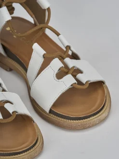 Sandali tacco 1cm pelle bianco