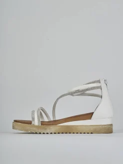 Sandali tacco 2cm pelle bianco