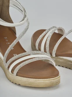 Sandali tacco 2cm pelle bianco