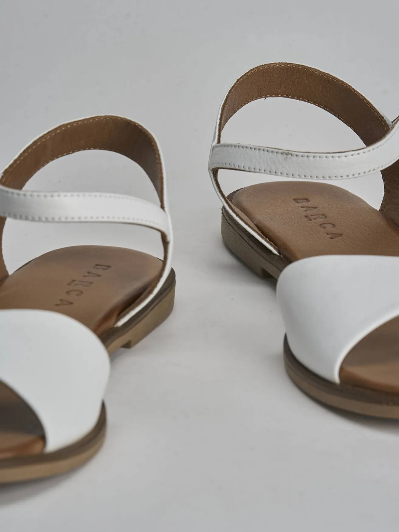 Sandali tacco 1cm pelle bianco