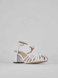 Sandali tacco 5cm pelle bianco