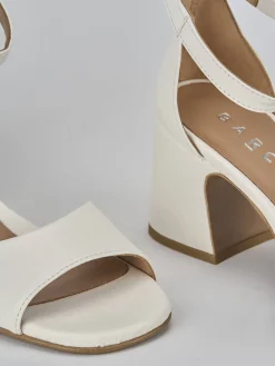 Sandali tacco 7cm pelle bianco