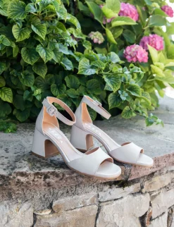 Sandali tacco 7cm pelle bianco