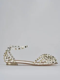 Sandali tacco 1cm pelle bianco