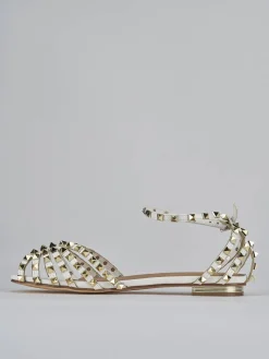 Sandali tacco 1cm pelle bianco