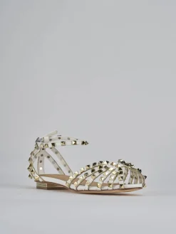 Sandali tacco 1cm pelle bianco