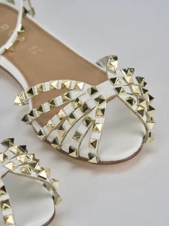 Sandali tacco 1cm pelle bianco