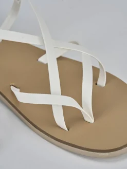 Sandali tacco 1cm pelle bianco