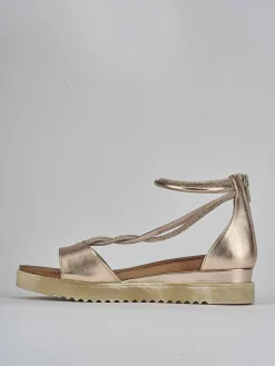 Sandali tacco 3cm pelle bronzo