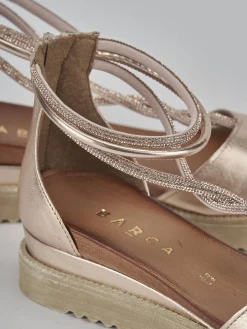 Sandali tacco 3cm pelle bronzo