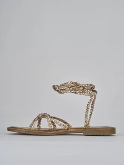 Sandali tacco 1cm pelle bronzo