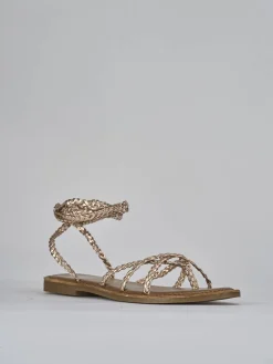 Sandali tacco 1cm pelle bronzo